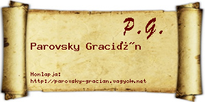 Parovsky Gracián névjegykártya